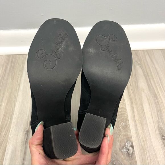 Seychelles Herls Women’s 7 for Anthropologie Lagoon Black Suede Leather Cage - Picture 5 of 7